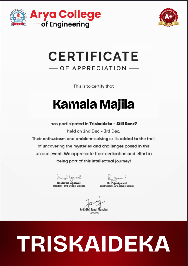 Triskaideka Certificate